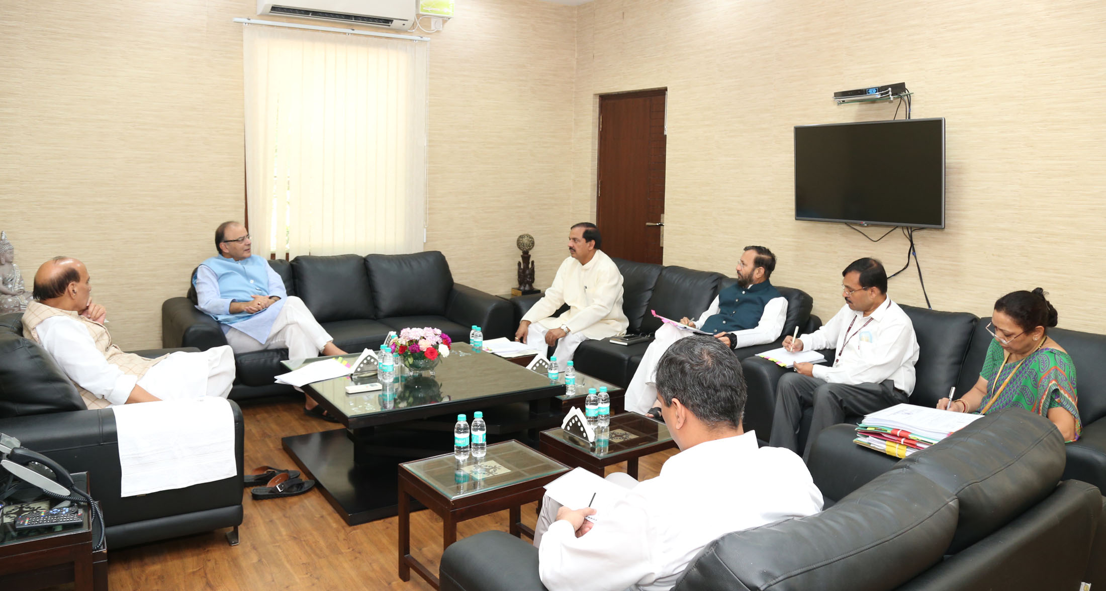 The Union Home Minister Shri Rajnath Singh Chairing A Meeting Of