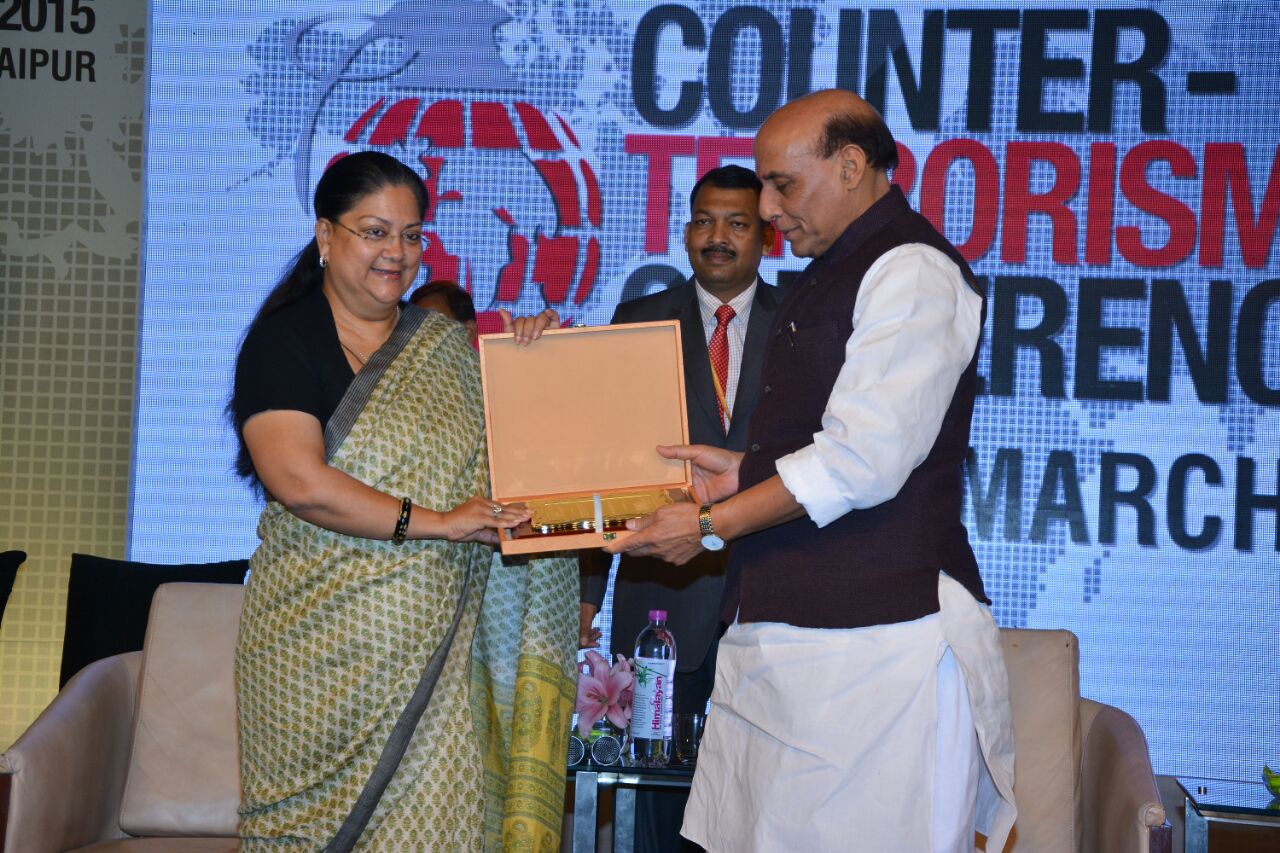 Union Home Minister Shri Rajnath Singh at the Inauguration of Internation Conference on Counter Terrorism held in Jaipur on 19th March 2015.