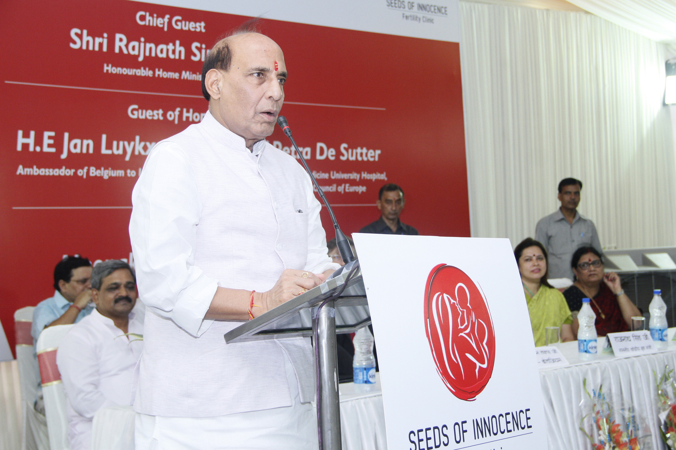 The Union Home Minister, Shri Rajnath Singh addressing at the inaugural function of the Seeds of Innocence Fertility Clinic, in New Delhi on July 07, 2015.