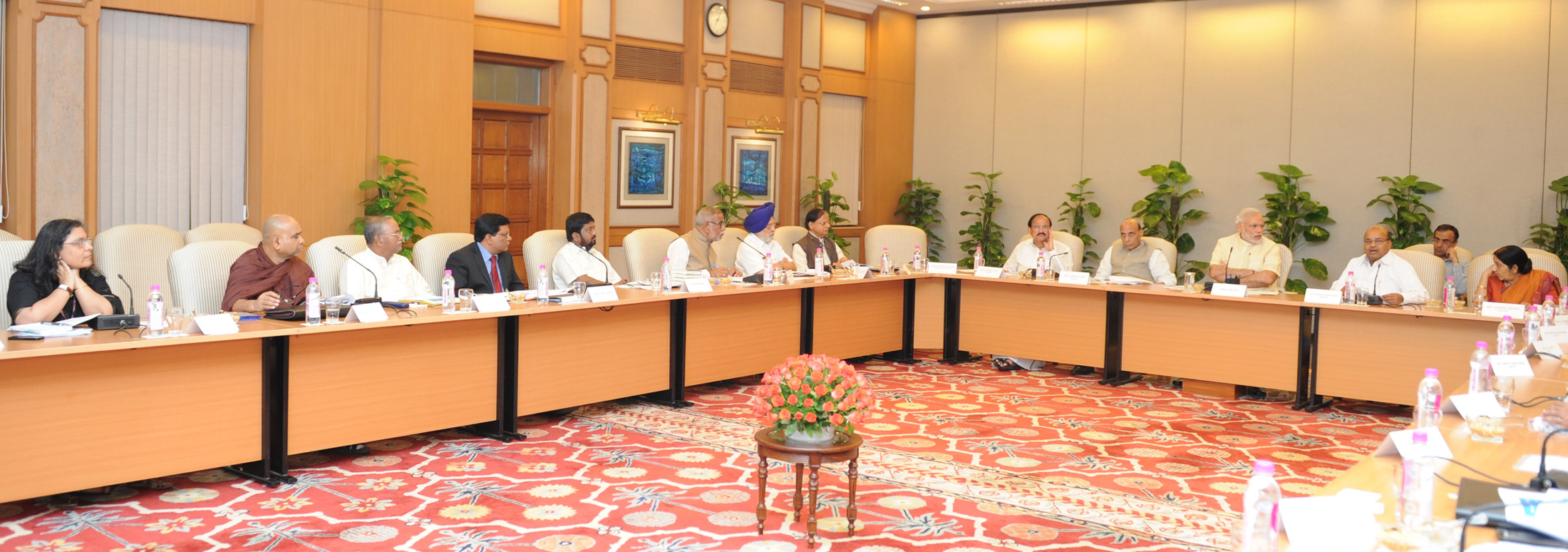 The Prime Minister, Shri Narendra Modi chairing the meeting of the National Committee on Nation-wide Celebration of 125th Birth Anniversary of the Dr. B.R. Ambedkar, in New Delhi on July 23, 2015.