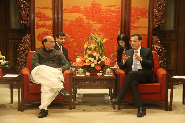HM Sri Rajnath Singh met with China's Premier Mr. Li Keqiang in Beijing. 