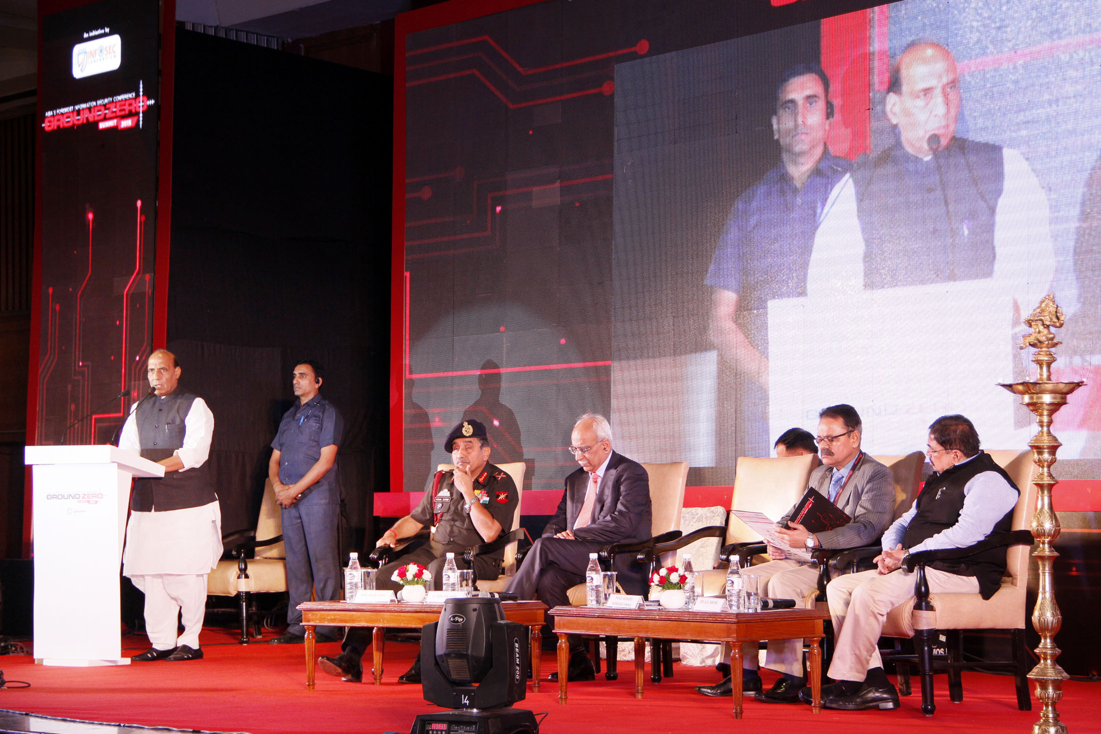 The Union Home Minister, Shri Rajnath Singh addressing the inaugural session of the 4-day Ground Zero Summit-2015', Asia's foremost Information Security Conference, in New Delhi on November 05, 2015.