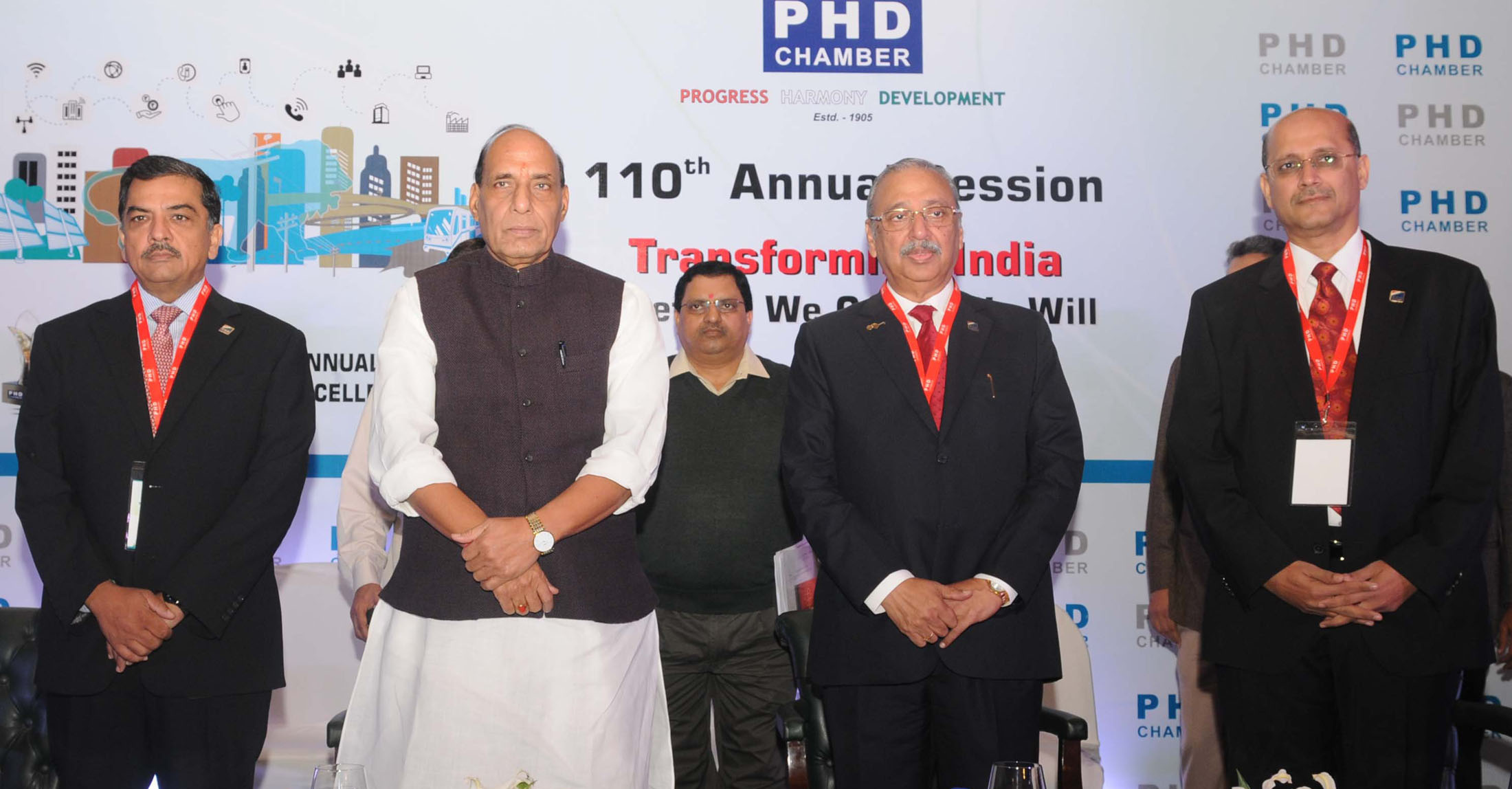 The Union Home Minister, Shri Rajnath Singh at the inauguration of the 110th Annual Session of the PHD Chamber and PHD Annual Awards for Excellence  2015 function, in New Delhi on November 28, 2015.