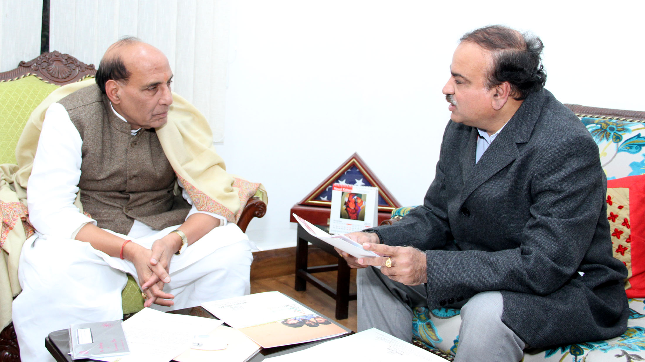 The Union Minister for Chemicals and Fertilizers, Shri Ananth Kumar calling on the Union Home Minister, Shri Rajnath Singh, in New Delhi on December 24, 2015.