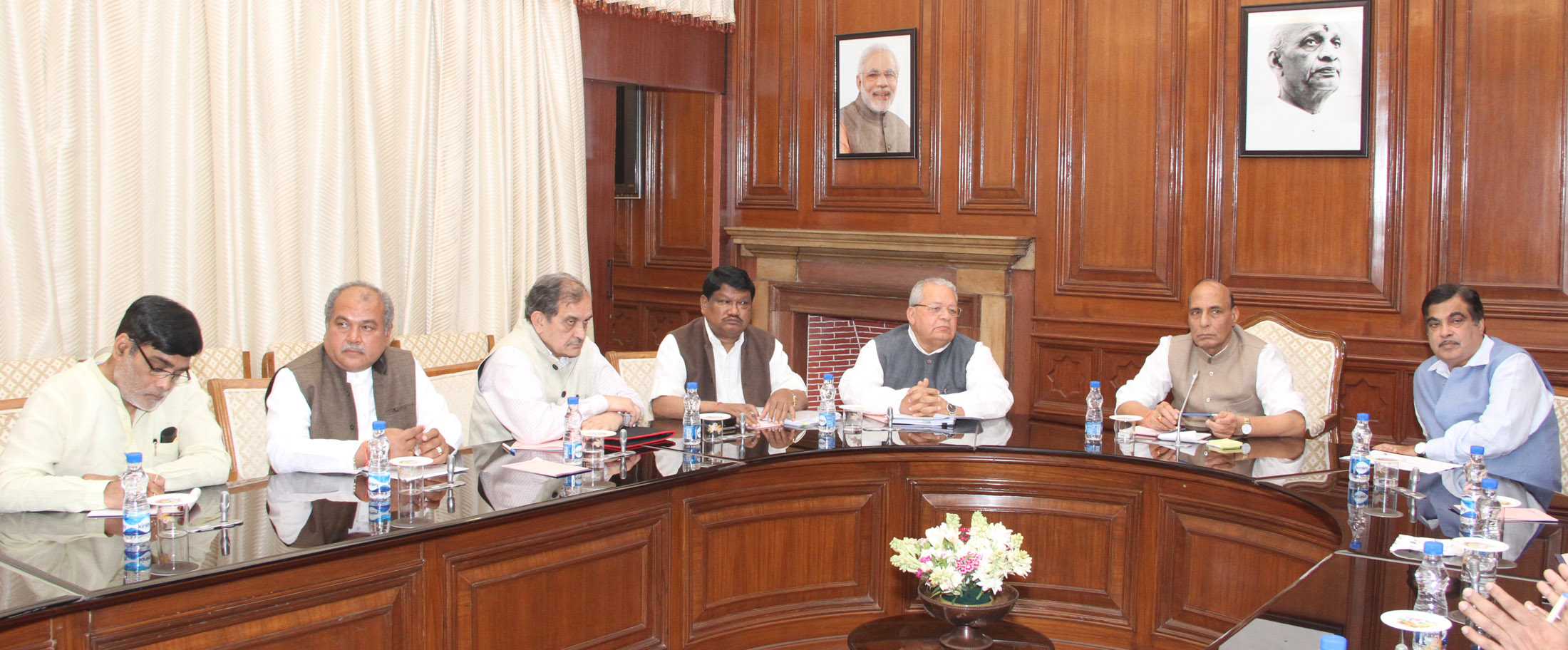 The Union Home Minister, Shri Rajnath Singh chairing the Group of Ministers meeting on the Rural Housing Scheme "Pradhan Mantri Awas Yojana- Gramin", in New Delhi on March 04, 2016.