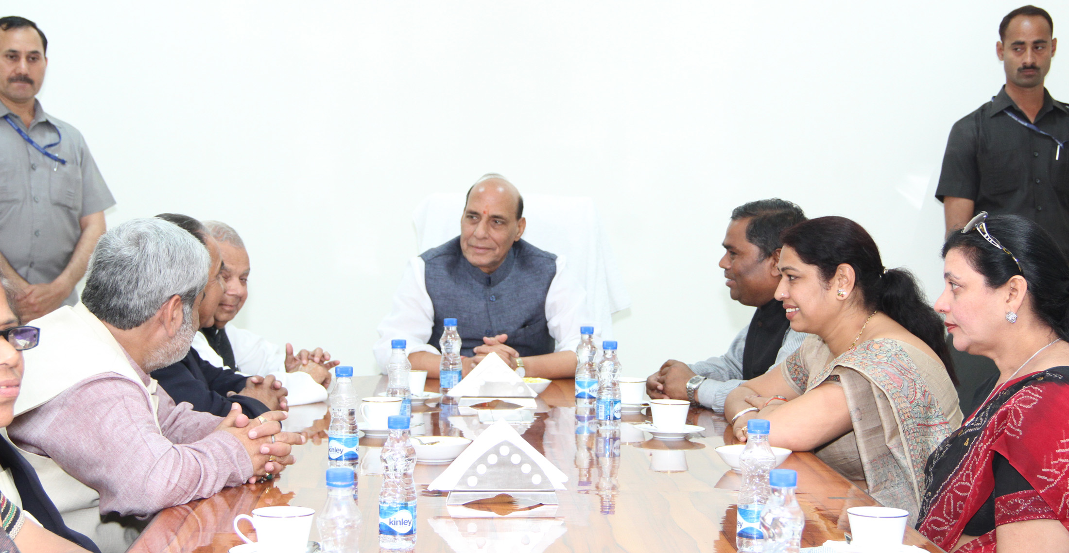 A delegation of political leaders from Nepal under the banner 'Nepal India friendly relation' calling on the Union Home Minister, Shri Rajnath Singh, in New Delhi on March 13, 2016.