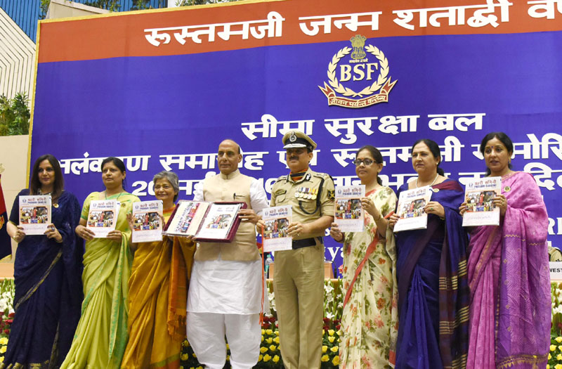 The Union Home Minister, Shri Rajnath Singh releasing the book titled Prahari Sangini, at the 14th BSF Investiture Ceremony- 2016, in New Delhi on May 20, 2016.
