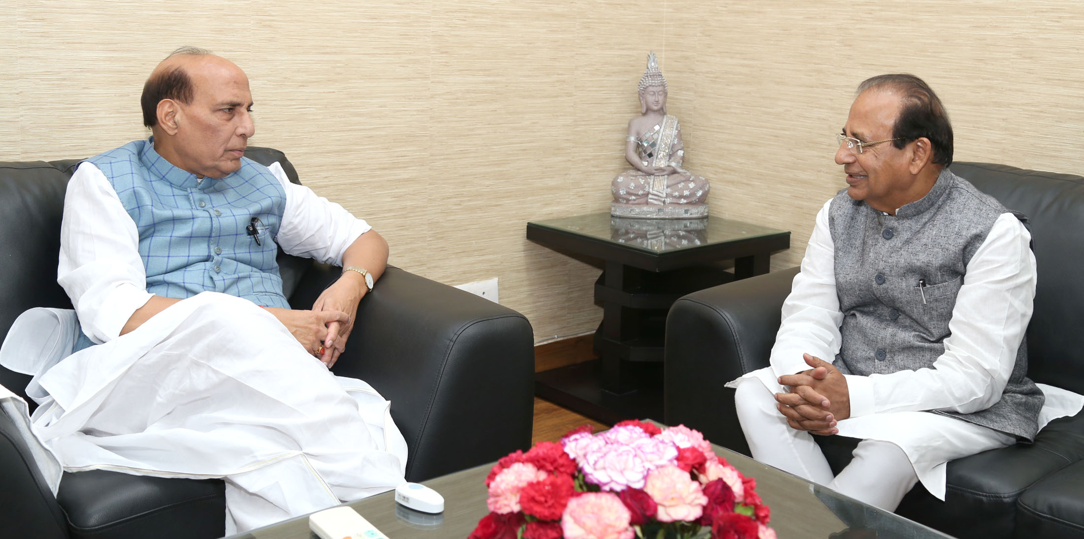 The Lt. Governor of Andaman & Nicobar Islands, Prof. Jagdish Mukhi calling on the Union Home Minister, Shri Rajnath Singh, in New Delhi on October 09, 2016.