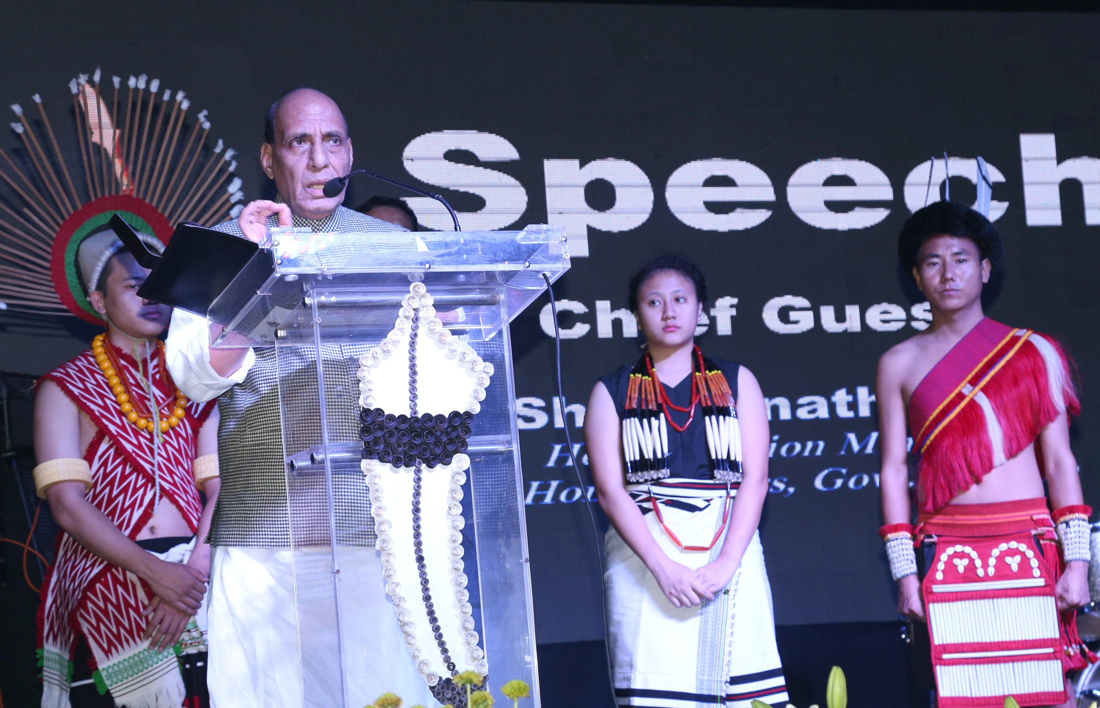 The Union Home Minister, Shri Rajnath Singh addressing at the 53rd Annual Meet of the Naga Students Union Delhi (NSUD), in New Delhi on November 05, 2016.