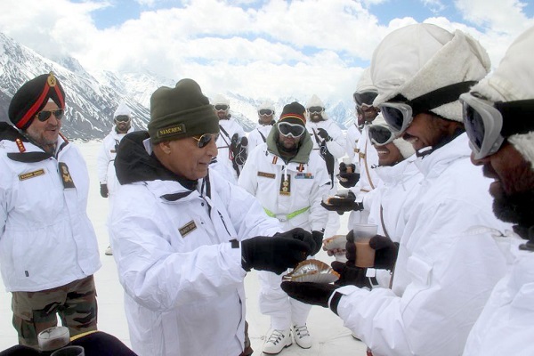 tweets defence minister Rajnath Singh from Siachen Glacier